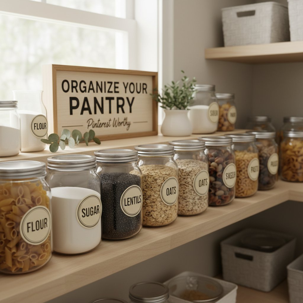 Organize Your Pantry Labels and Jars for a Pinterest Worthy Look
