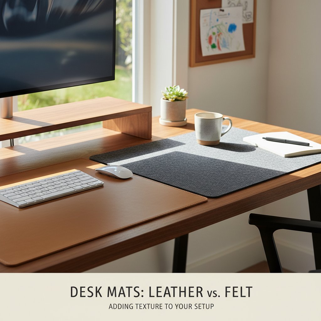 Office - Desk Mats Leather vs Felt Adding Texture to Your Setup