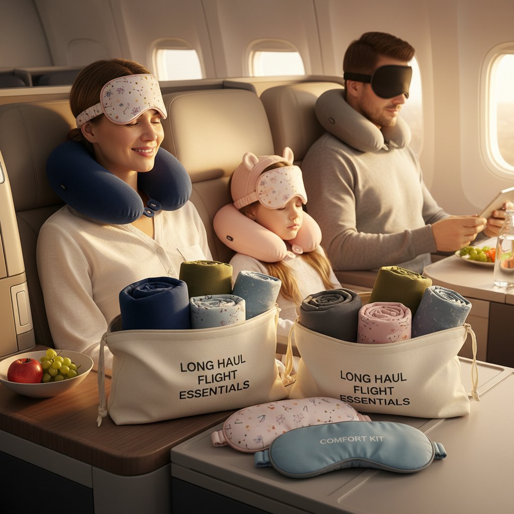 Travel - Long Haul Flight Essentials Neck Pillows and Eye Masks