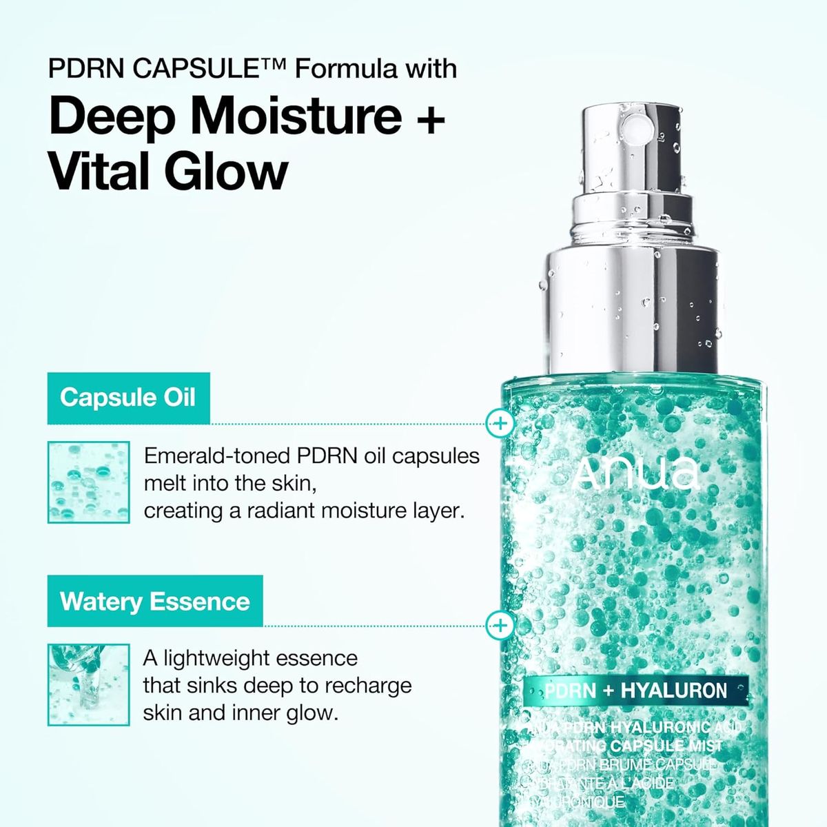 Anua PDRN Collagen Glow Facial Serum Spray: Instant Plumping Hydration