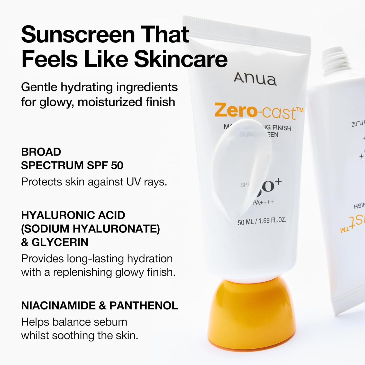 Anua Zero-Cast Moisturizing Sunscreen SPF 50 Glow