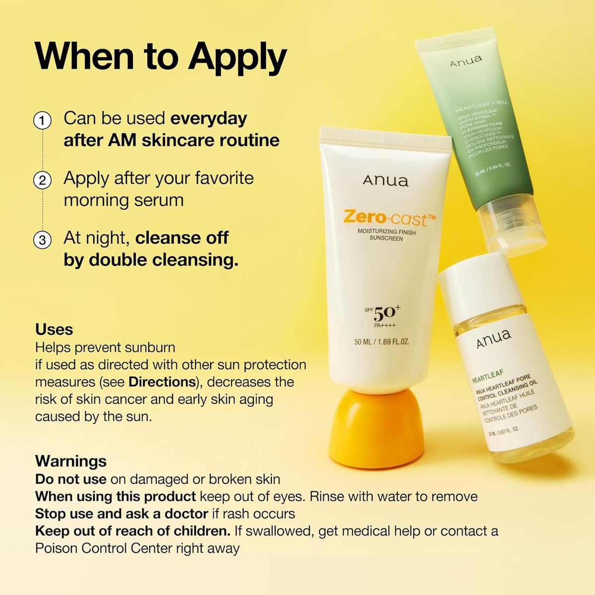 Anua Zero-Cast Moisturizing Sunscreen SPF 50 Glow