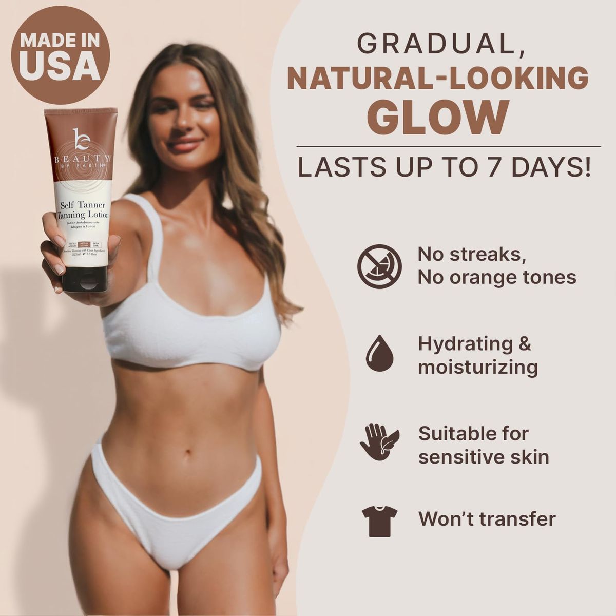 Beauty by Earth Self Tanner: USA Made, Natural & Organic