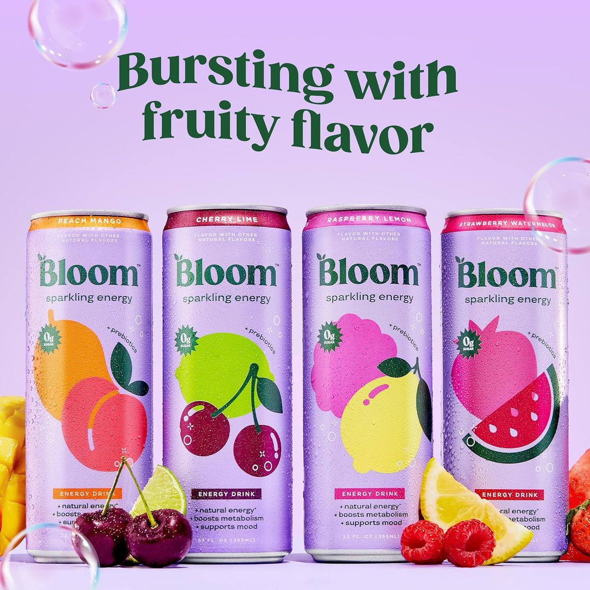 Bloom Nutrition Sparkling Energy Drink Variety Pack: Natural Caffeine Boost