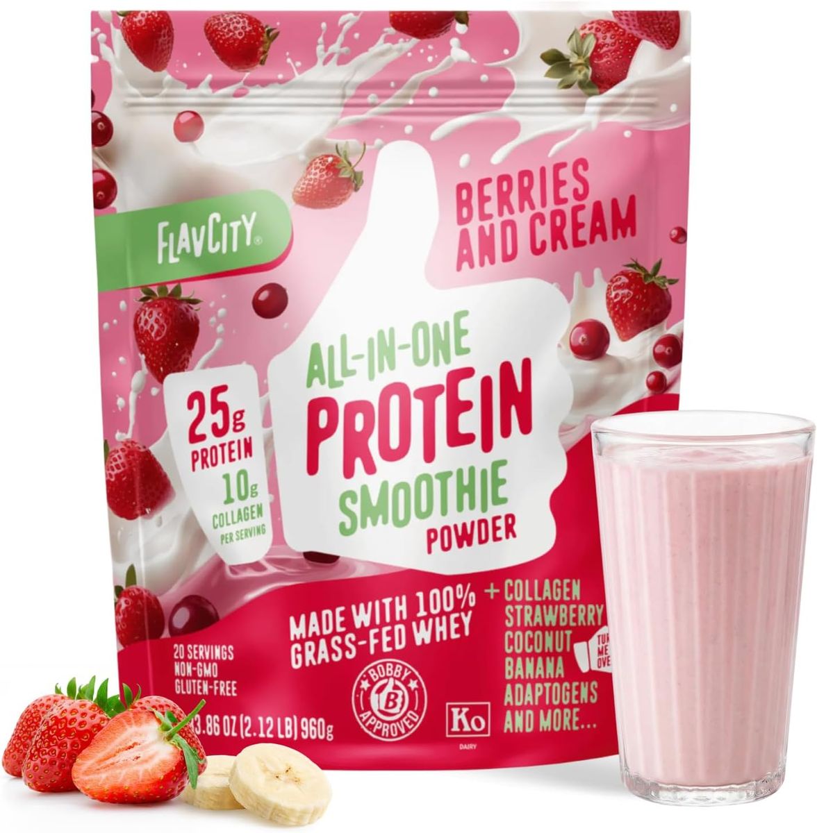 FlavCity All in One Protein Shake: Berries and Cream Bliss