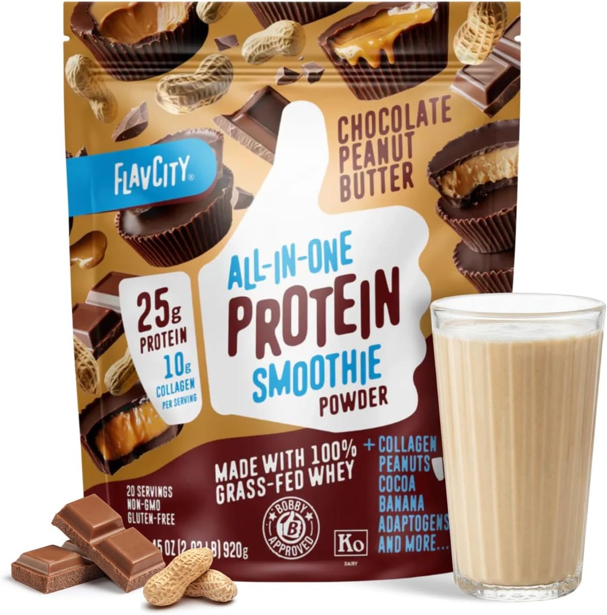 FlavCity Grass Fed Whey: Chocolate Peanut Butter Power