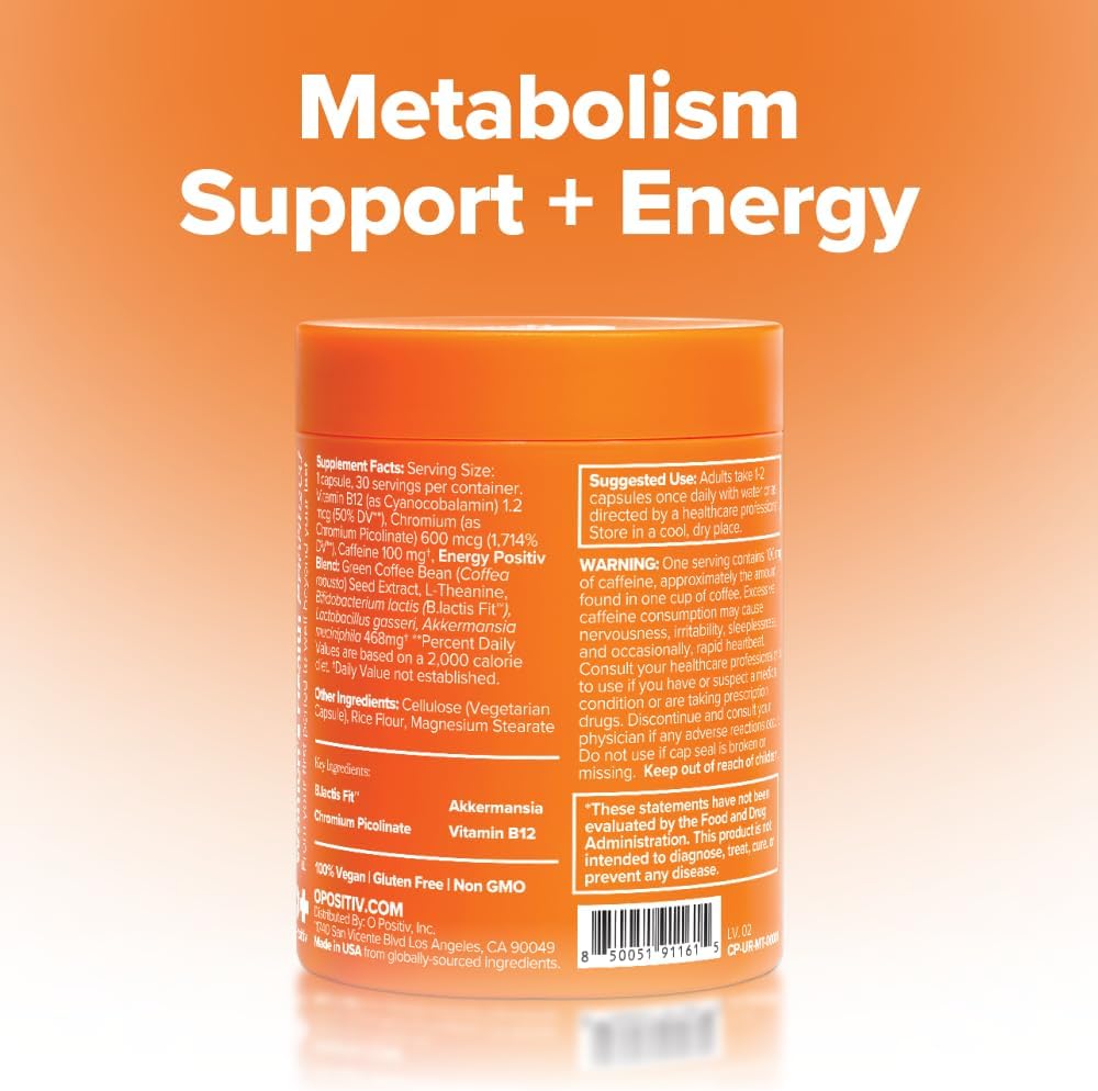 O Positiv URO Metabolism + Probiotics: Boost Energy & Gut Health