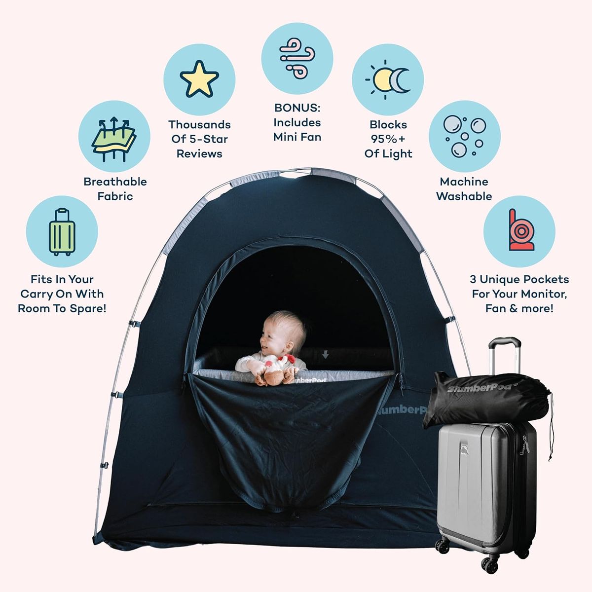 SlumberPod with Fan: The Original Blackout Sleep Tent for Baby & Toddler