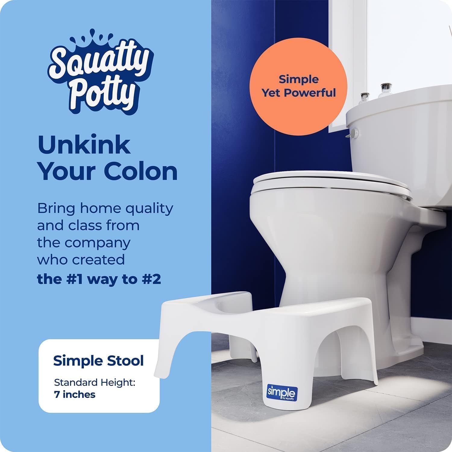 Squatty Potty Simple Curve: The 7" White Stool for Better Wellness