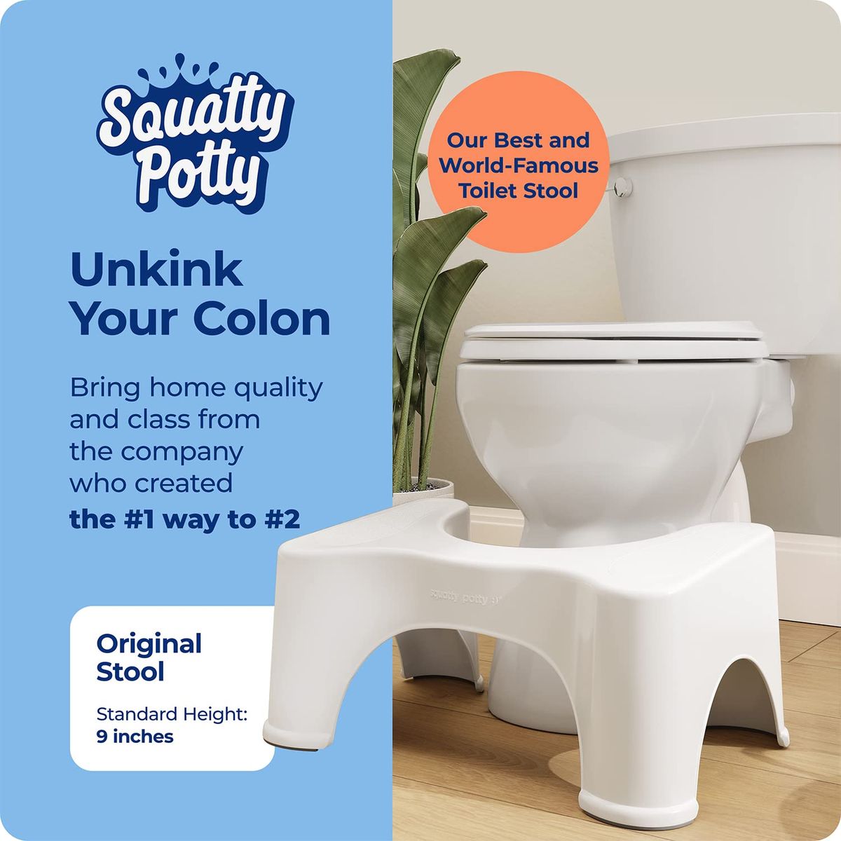 Squatty Potty The Original Bathroom Toilet Stool, 9-Inch White