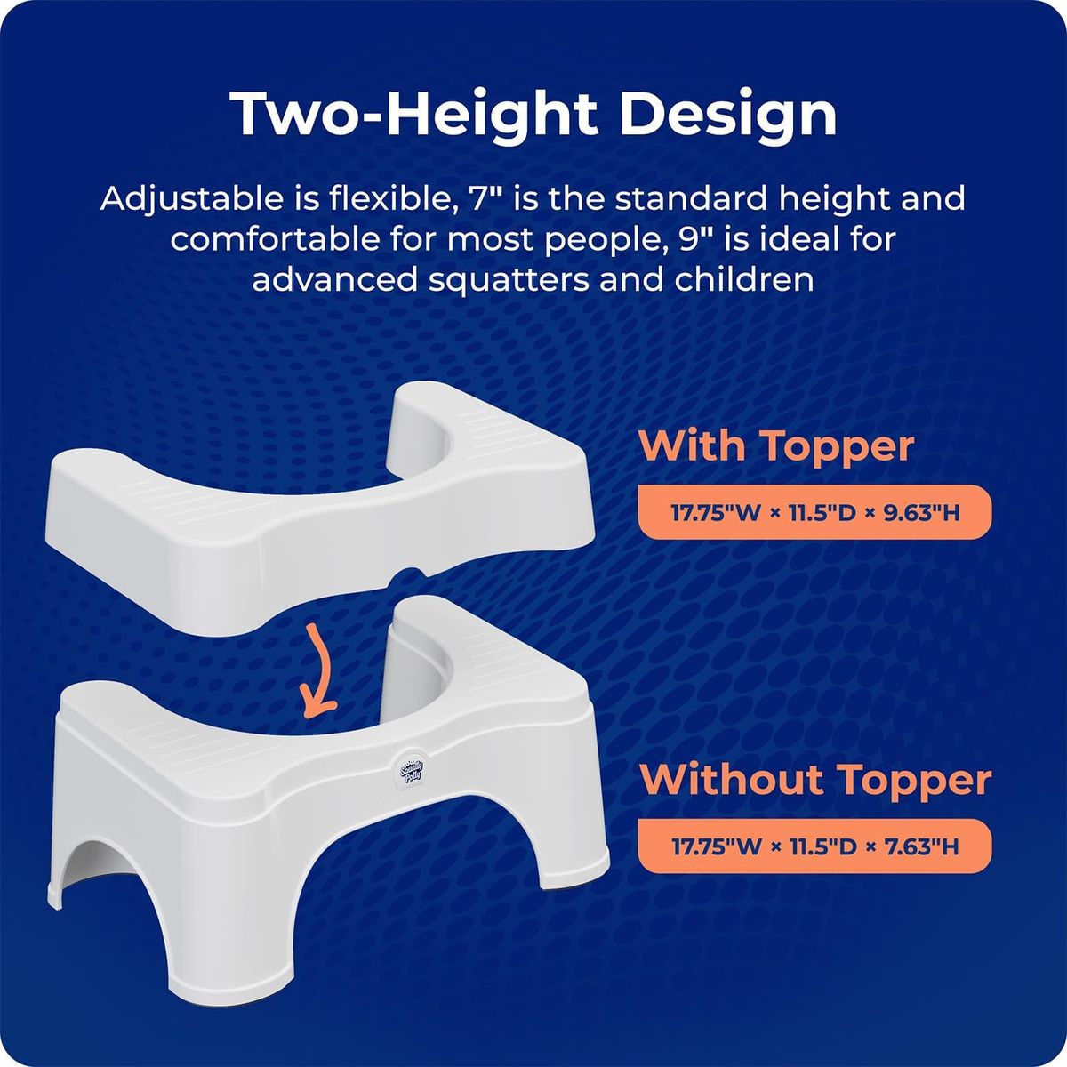 Squatty Potty Adjustable 2.0 Toilet Stool – Better Bathroom Health