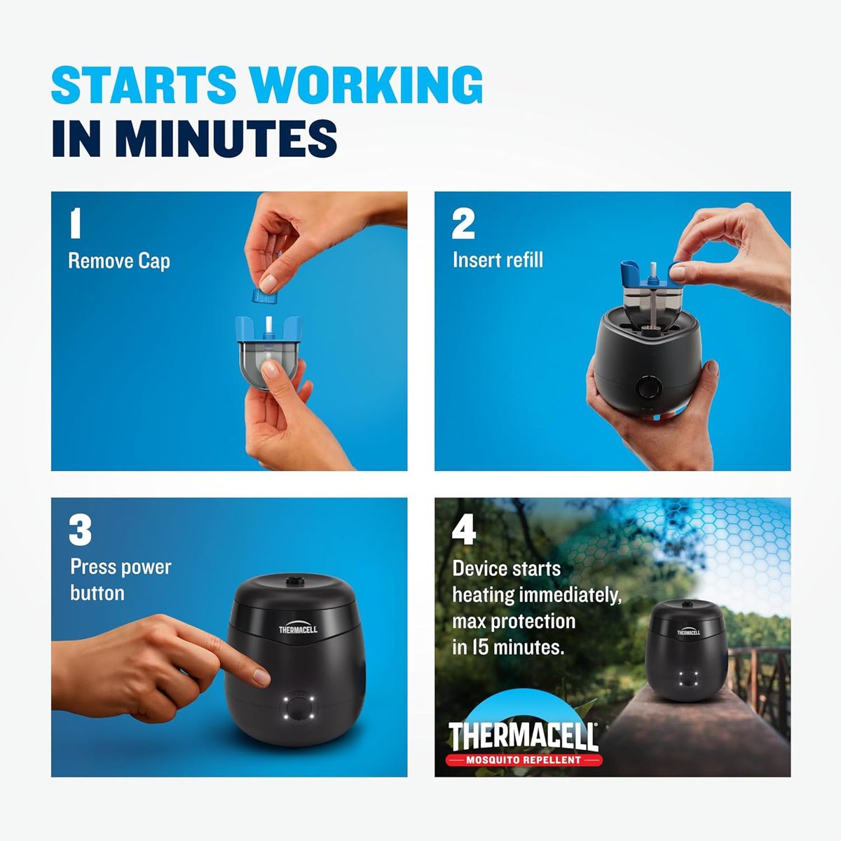 Thermacell E-ZoneGuard: 20-Foot Scent-Free Mosquito Protection