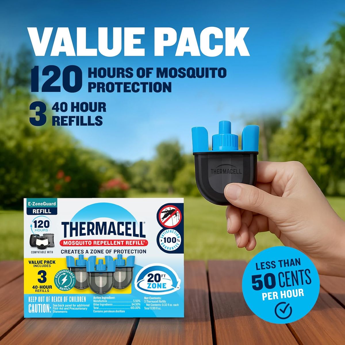 Thermacell E-ZoneGuard: 20-Foot Scent-Free Mosquito Protection