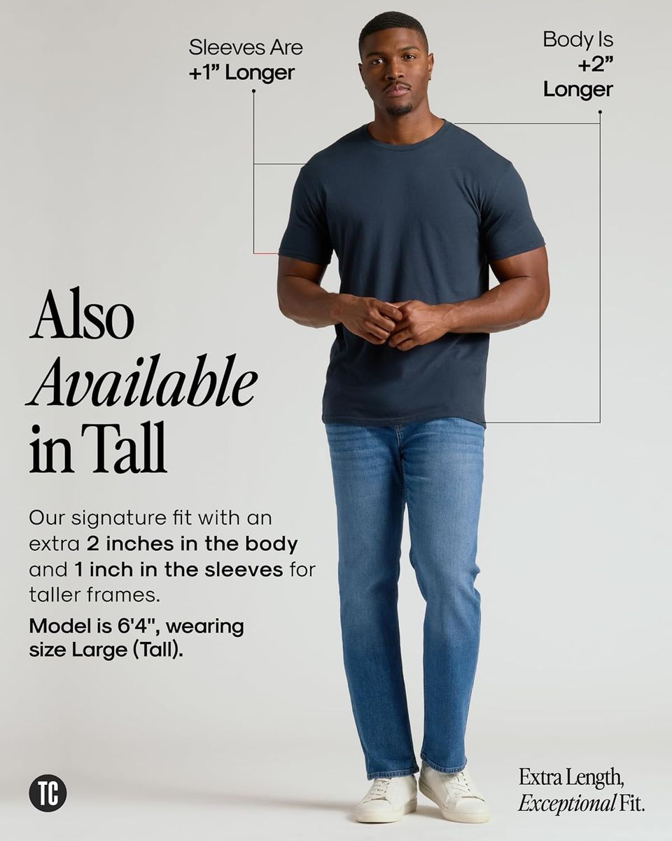 True Classic 6-Pack Crew Neck T-Shirts for Men