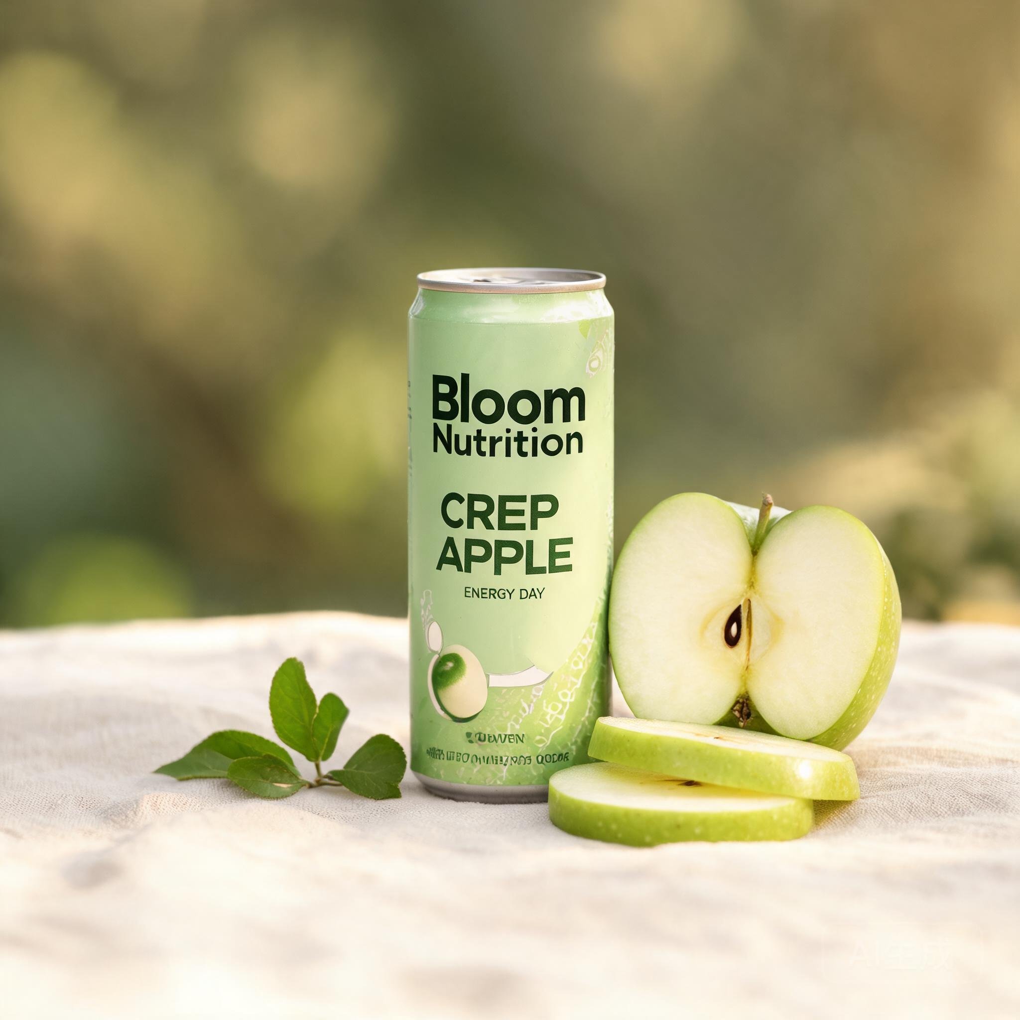 Bloom Nutrition Sparkling Energy Drink - Crisp Apple, Zero Sugar, 180mg Caffeine