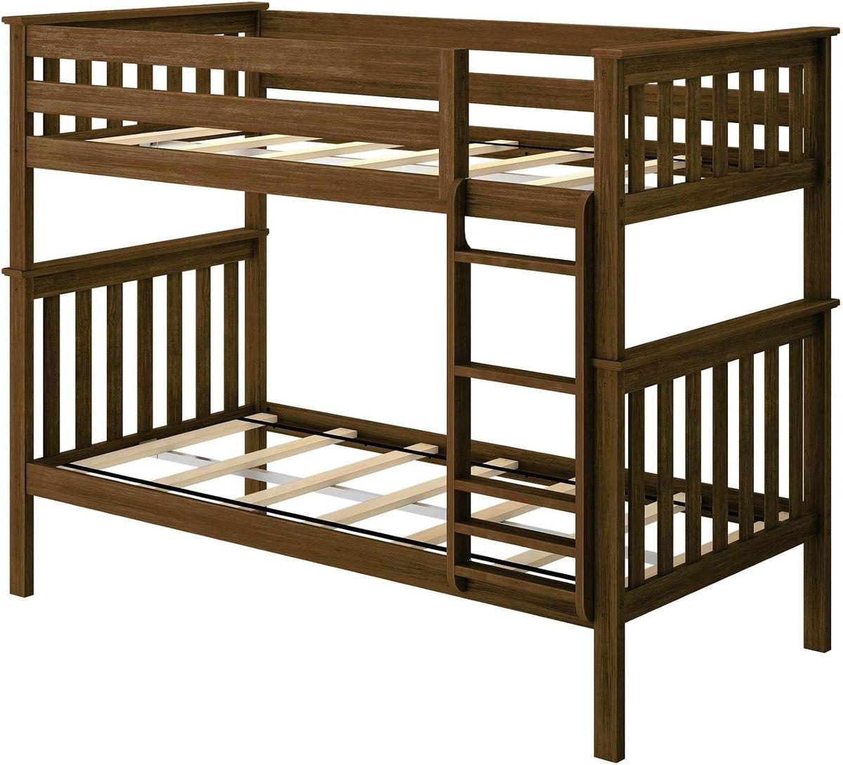 PlankBeam Max & Lily Twin-Over-Twin Walnut Bunk Bed